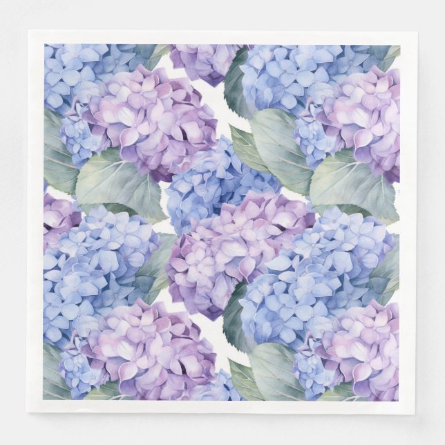 Hydrangea Paper Napkins (Front)