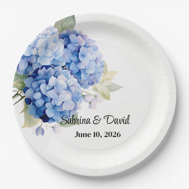 Hydrangea  paper plate (Front)