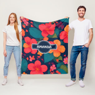 Hydrangea Pastel Colorful Personalized Pattern Fleece Blanket