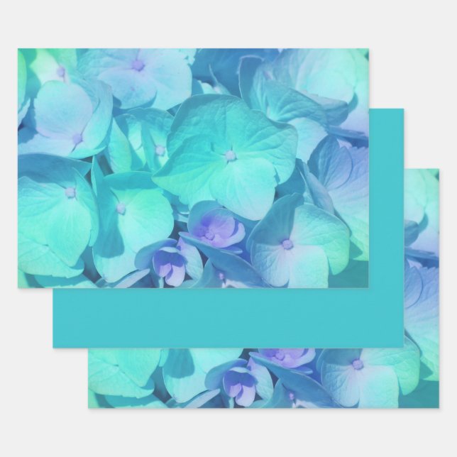 Hydrangea Pattern 2  Wrapping Paper Sheet (Set)