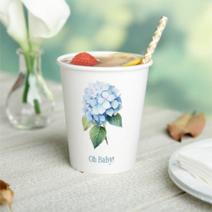 Hydrangea Personalized Paper Cups