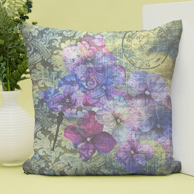 Hydrangea Petals Floral Ephemera Cushion (Creator Uploaded)