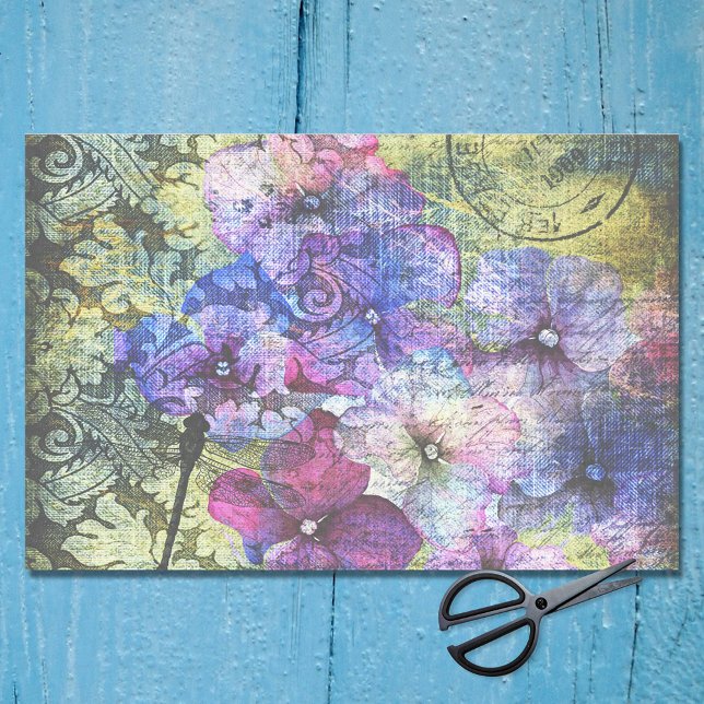 Hydrangea Petals Floral Ephemera Decoupage Tissue Paper (Creator Uploaded)