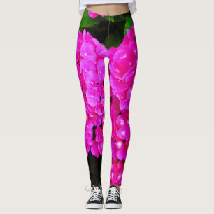 Hydrangea Pink Floral Flowers Nature Elegant Chic Leggings