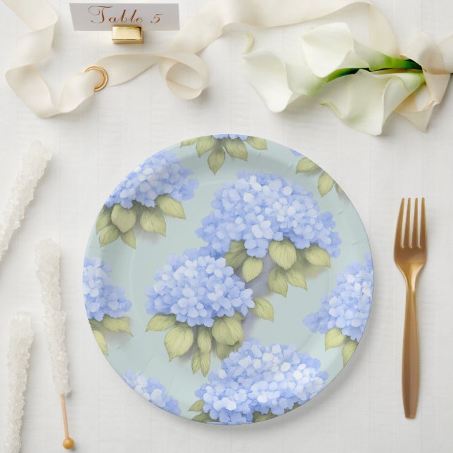 Hydrangea Plates | Duck Egg Blue Floral Party (Wedding)