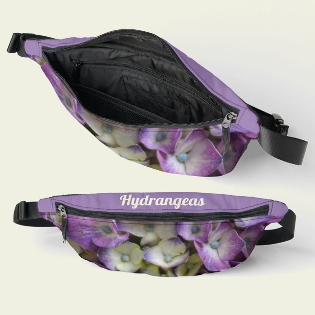 Hydrangea Purple Lilac Botanical Floral Bum Bags (Creator Uploaded)