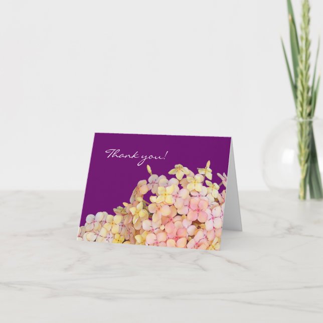 Hydrangea Purple Thank You Card (Front)