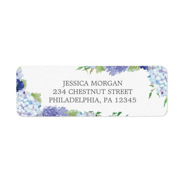 Hydrangea Return Address Label Wedding (Front)