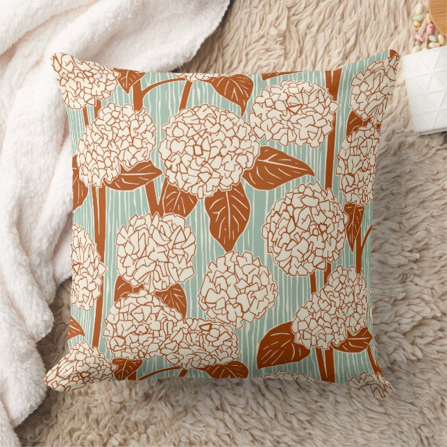 hydrangea rust duck egg cushion (Blanket)