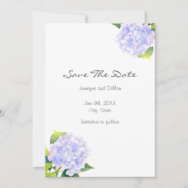 Hydrangea Save The Date (Front)