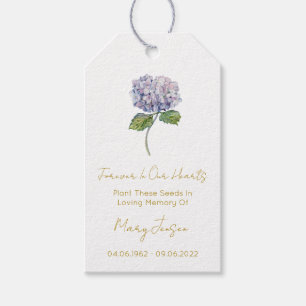 Hydrangea Seed Packet Memorial Funeral Gift Tags