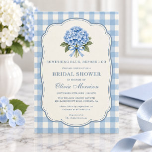Hydrangea Something Blue Before I Do Bridal Shower Invitation