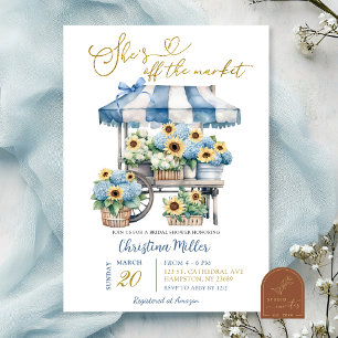 Hydrangea sunflower She's off the Market Bridal Invitation