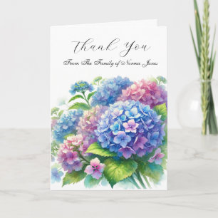 Hydrangea Sympathy Floral Funeral Thank you  Card