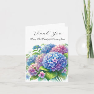 Hydrangea Sympathy Floral Funeral Thank you  Card