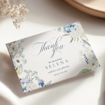 Hydrangea Thank You Card | Blue Floral Bridal Show