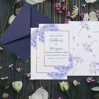 Hydrangea-themed Wedding Invitation