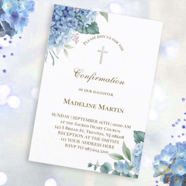Hydrangea watercolor | Confirmation Invitation (Creator Uploaded)