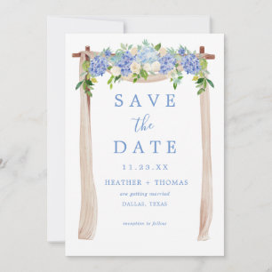 Hydrangea Watercolor Dusty Blue Rustic Save The Date