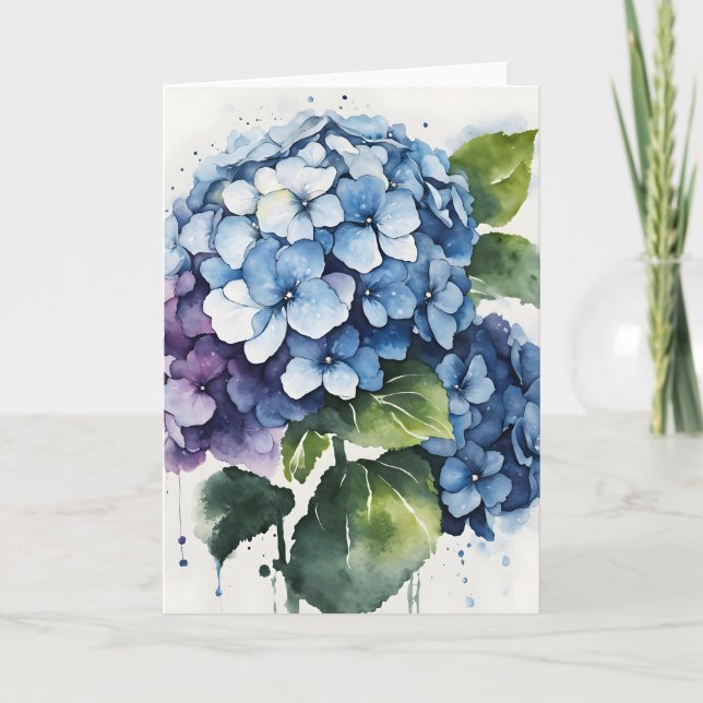 Hydrangea - Watercolor flowers Card (Front)