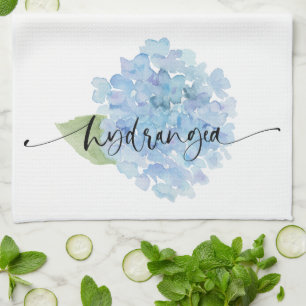 Hydrangea watercolor Kitchen Towel