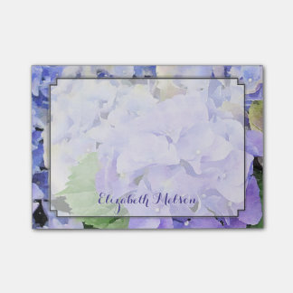Hydrangea Watercolor Lilac & Blue Custom Post-it Notes
