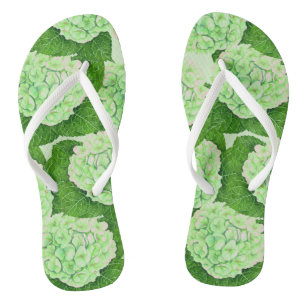 Hydrangea watercolor pattern jandals