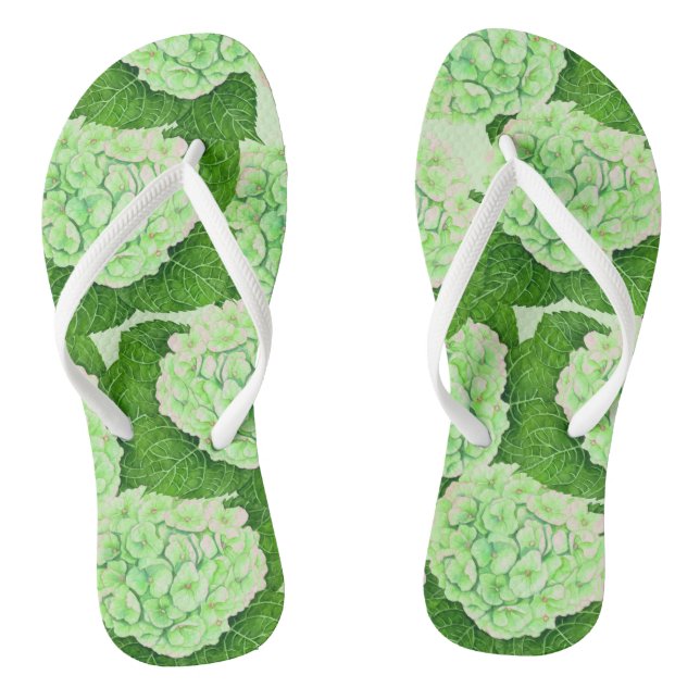 Hydrangea watercolor pattern jandals (Footbed)