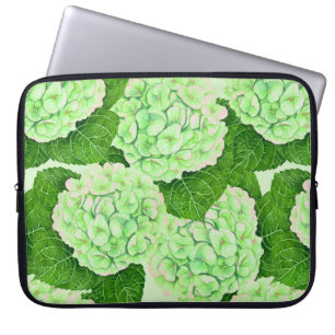 Hydrangea watercolor pattern laptop sleeve