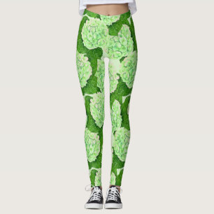Hydrangea watercolor pattern leggings