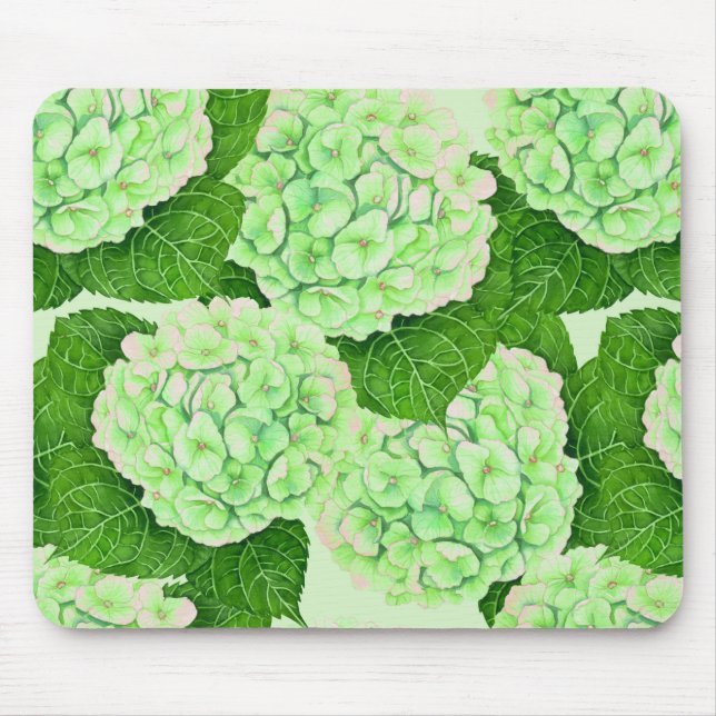 Hydrangea watercolor pattern mouse pad (Front)