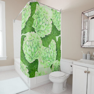 Hydrangea watercolor pattern shower curtain