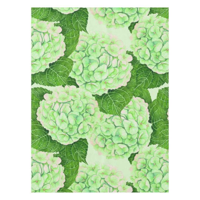 Hydrangea watercolor pattern tablecloth (Front)