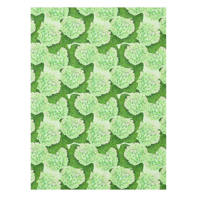 Hydrangea watercolor pattern tablecloth (Front)