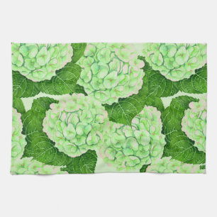Hydrangea watercolor pattern tea towel
