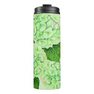 Hydrangea watercolor pattern thermal tumbler