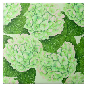 Hydrangea watercolor pattern tile