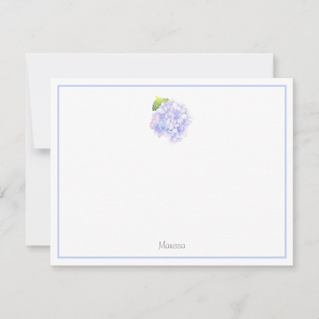 Hydrangea Watercolor Vignette Card (Front)