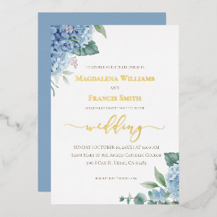 Hydrangea watercolor wedding Invitation