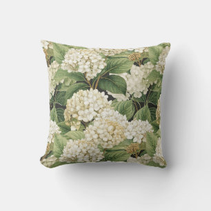 Hydrangea watercolour floral Boho retro flowers Cushion