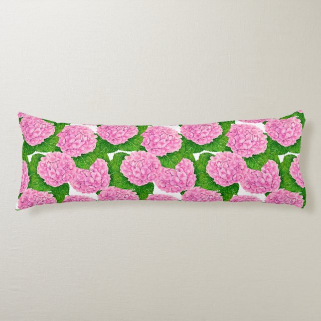 Hydrangea waterolor pattern body cushion (Front)
