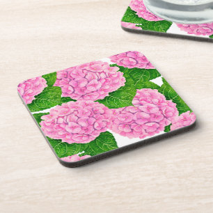 Hydrangea waterolor pattern coaster