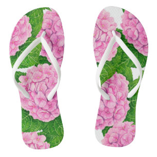 Hydrangea waterolor pattern jandals