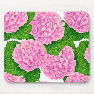 Hydrangea waterolor pattern mouse pad