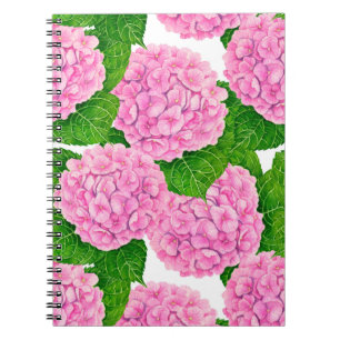 Hydrangea waterolor pattern notebook