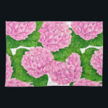 Hydrangea waterolor pattern tea towel<br><div class="desc">Pattern made of pink hydrangea flower painted with watercolors.</div>