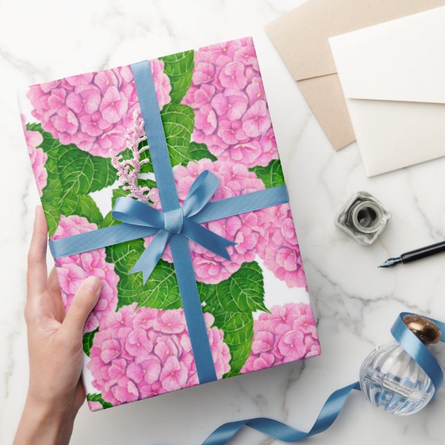 Hydrangea waterolor pattern wrapping paper (Gifting)
