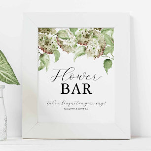Hydrangea Wedding Flower Bar Signs