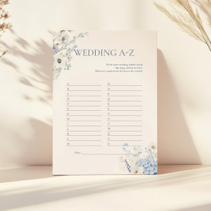 Hydrangea Wedding Game Blue Floral Bridal shower
