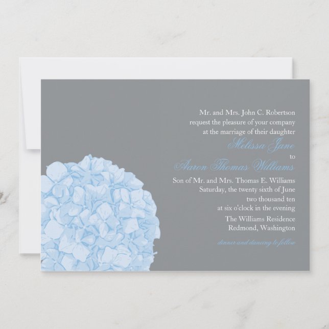 Hydrangea Wedding Invitation (Front)